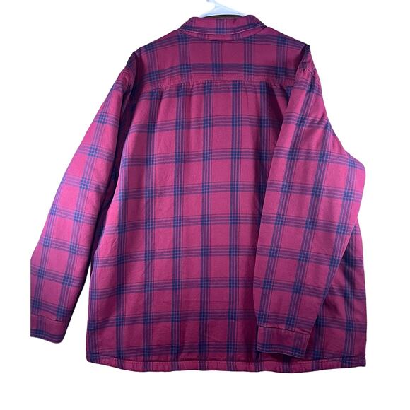 LL Bean Mens Prima Loft Lined Slightly Fitted Red Plaid Shacket Jacket Size 2XL - Picture 2 of 8